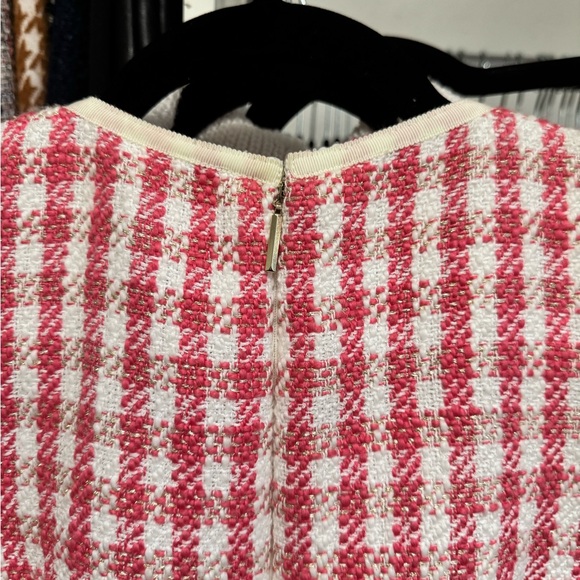 Kate Spade Pink and White Gingham Tweed Dress – Size 0, Like New - Picture 9 of 14